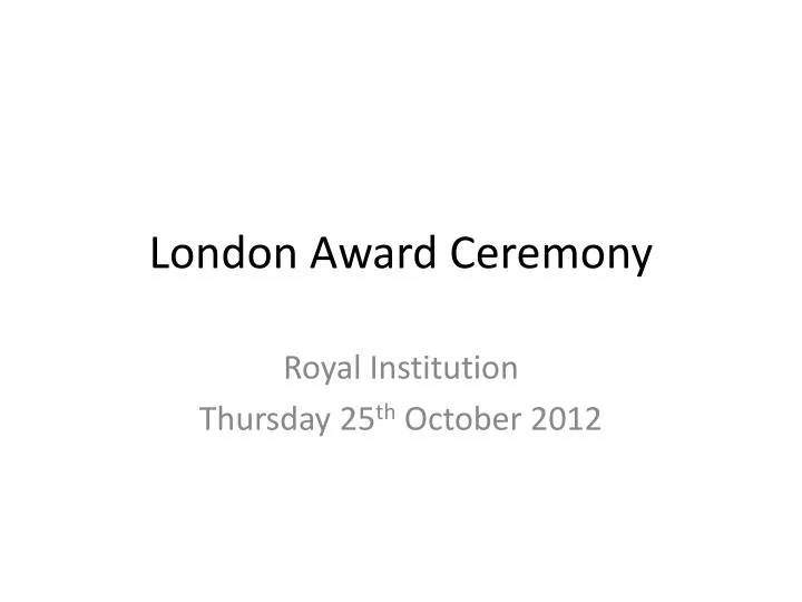 london award ceremony