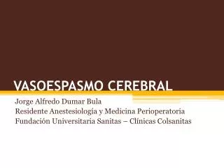vasoespasmo cerebral