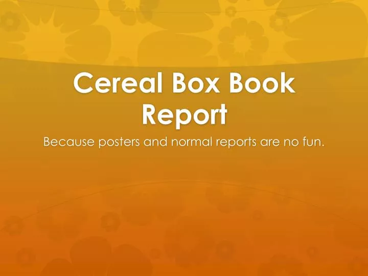 cereal box book report