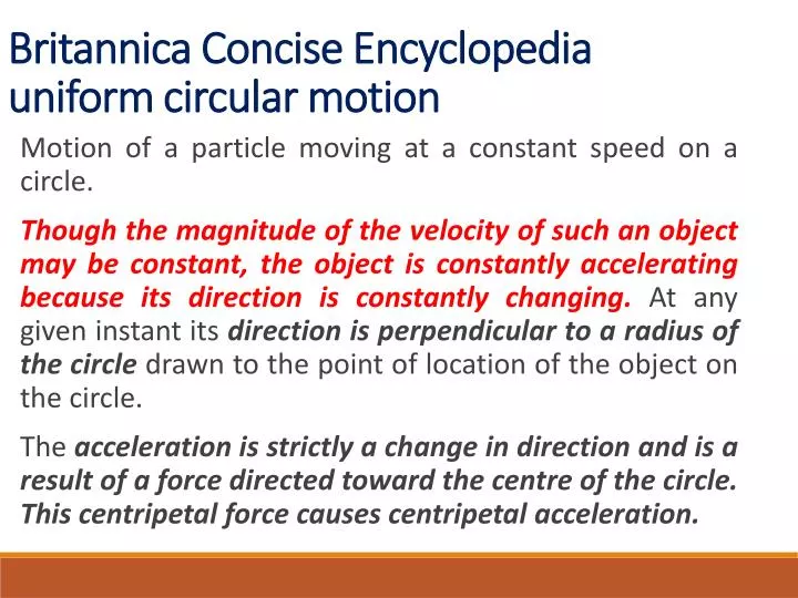 britannica concise encyclopedia uniform circular motion