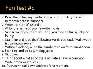Fun Test #1