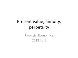 present value annuity perpetuity