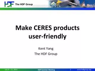 Make CERES products user-friendly