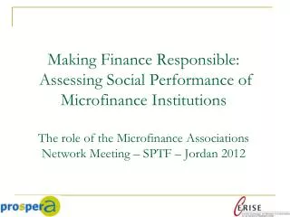 Microfinance knowledge exchange network focused on Ethical and Responsible Finance