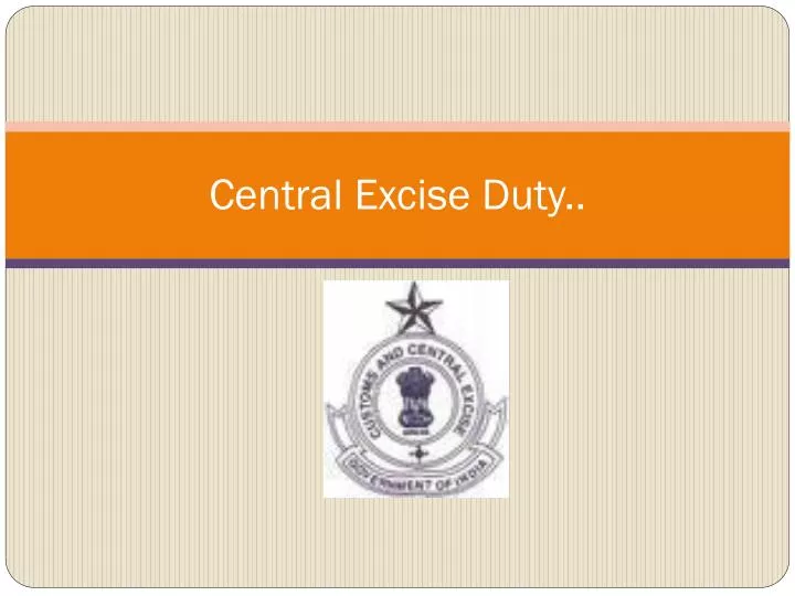 central excise duty