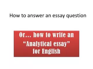 how to answer an essay question