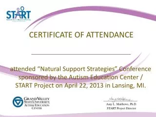 CERTIFICATE OF ATTENDANCE