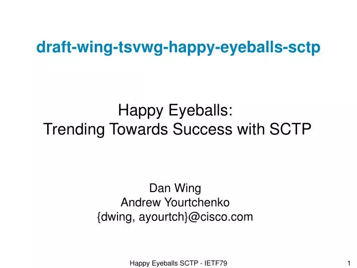 draft wing tsvwg happy eyeballs sctp