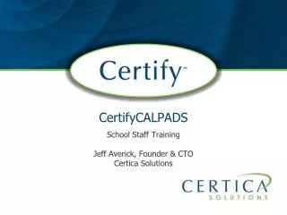 CertifyCALPADS