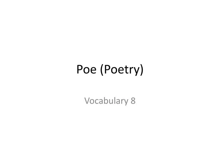 poe poetry