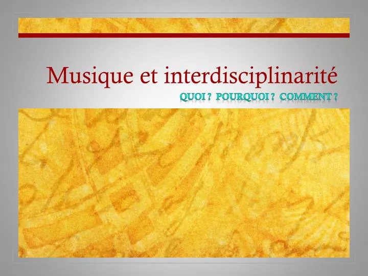 musique et interdisciplinarit