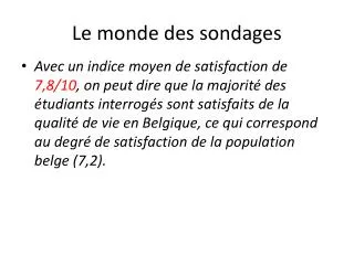 le monde des sondages