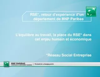 rse retour d exp rience d un d partement de bnp paribas