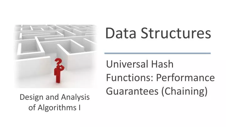 universal hash functions performance guarantees chaining
