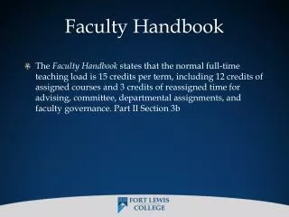 Faculty Handbook