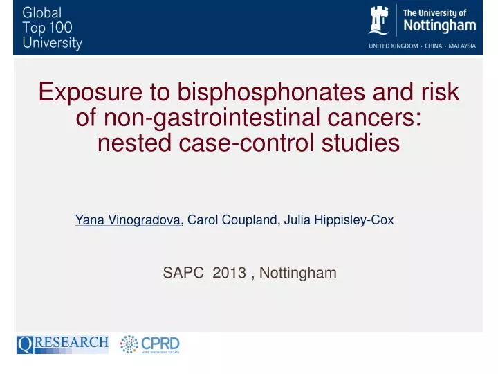 exposure to bisphosphonates and risk of non gastrointestinal cancers nested case control studies