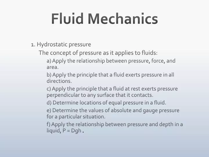 fluid mechanics