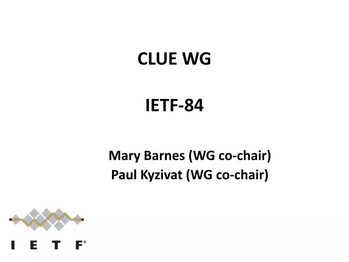 clue wg ietf 84
