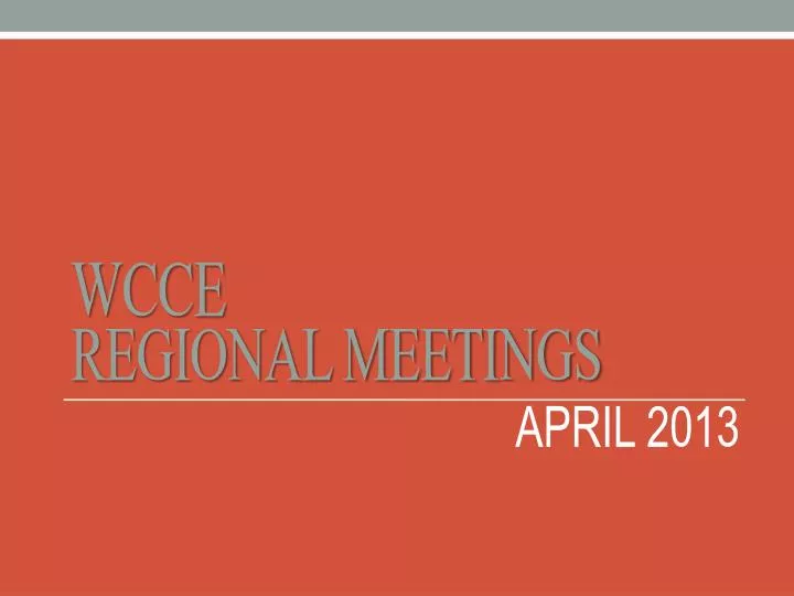 wcce regional meetings