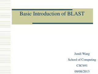 Basic Introduction of BLAST