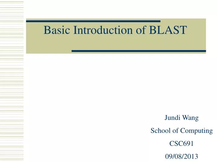 basic introduction of blast