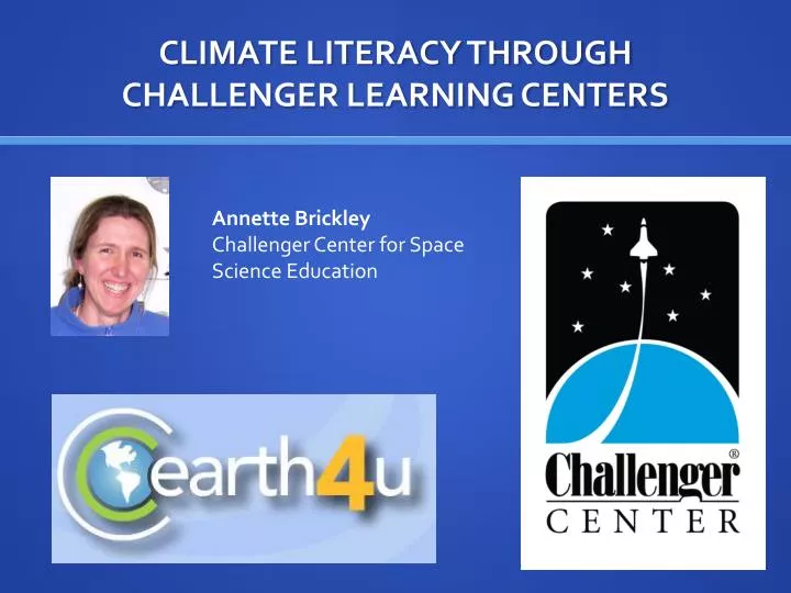 climate literacy through challenger learning centers