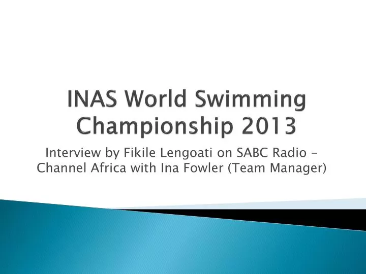 inas world swimming championship 2013
