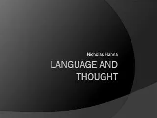 Language and Thought