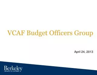 VCAF Budget Officers Group