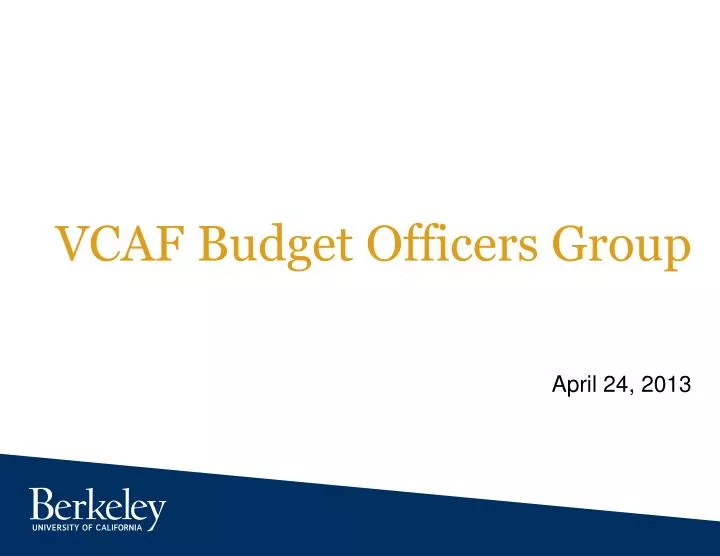vcaf budget officers group