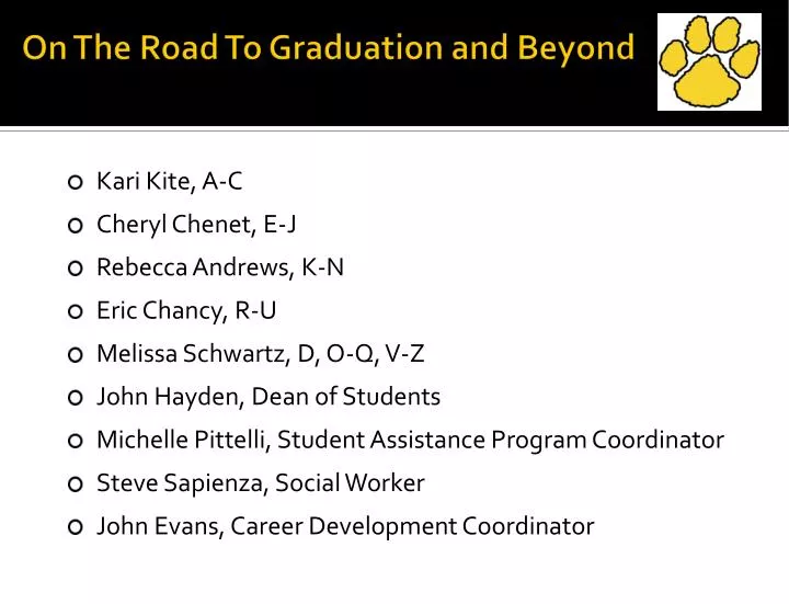 on the road to graduation and beyond