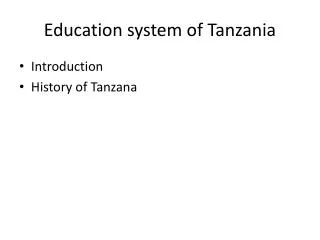 Education system of Tanzania