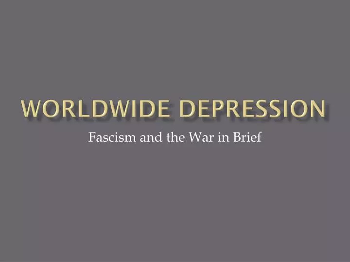 worldwide depression