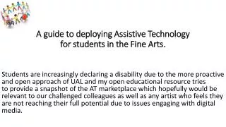 a guide to deploying assistive technology for students in the fine arts