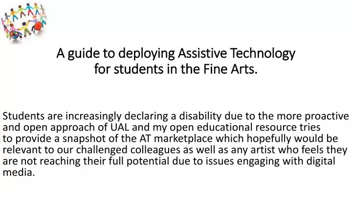 a guide to deploying assistive technology for students in the fine arts