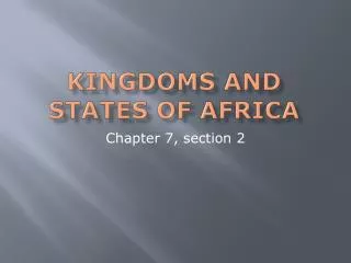 Kingdoms and states of Africa