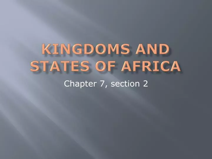 kingdoms and states of africa