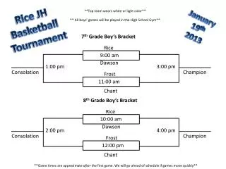 Rice JH Basketball Tournament