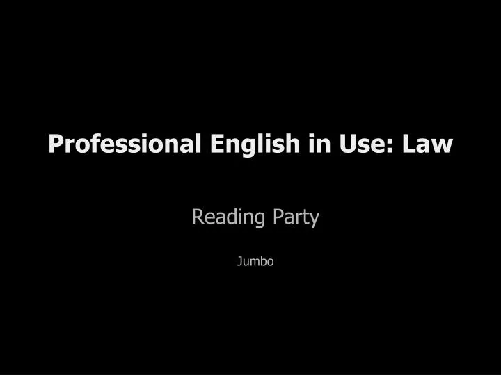 professional english in use law