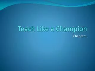 Teach Like a Champion