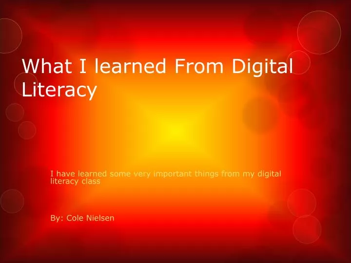 what i learned from digital literacy