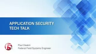 Application Security tech talk