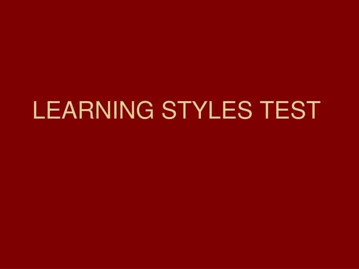 learning styles test