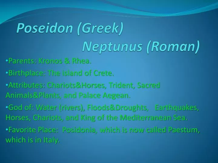 poseidon greek neptunus roman