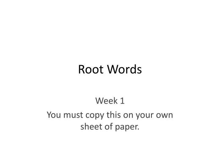 root words