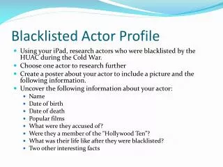 Blacklisted Actor Profile