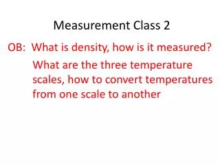 Measurement Class 2