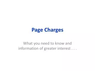 Page Charges