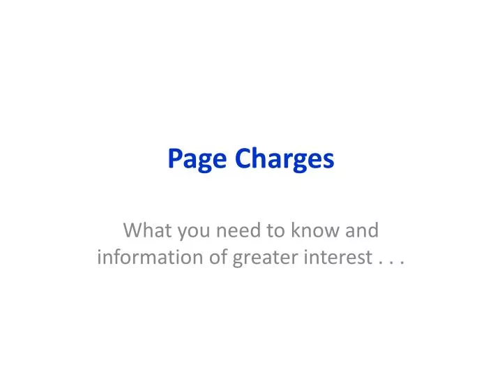 page charges