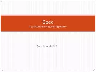 Seec A question answering web application